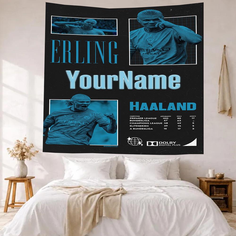 Haaland Custom Your Name Wall Decor Tapestry Art For Pet Memorial Birthdaywedding Party Backdrop Family Gift