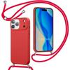 TPU Case - BOOLING - for iPhone 17 Pro Max - Shockproof Thin Silicone with Red Shoulder Strap