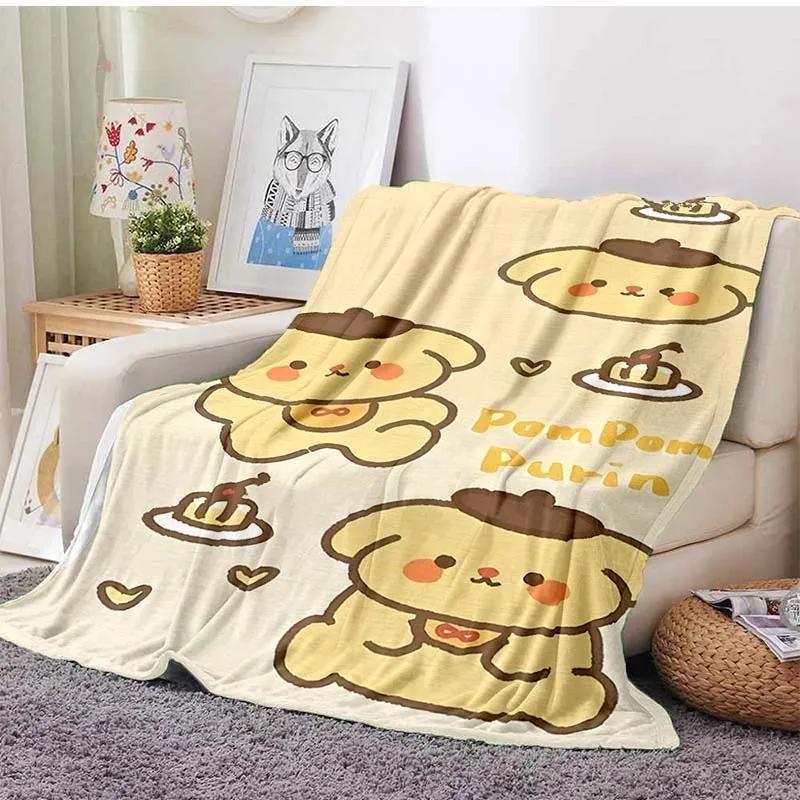 Pom Pom Purin Dog Cartoon Blanket for Sofa Cute Soft Flannel Throw Fluffy Bed Blanket New Born Winter Blanket Girl Kids Gift