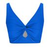 Stilvolles Badeshirt Saisonale Wassersportbekleidung Einfarbiges kurzes Oberteil Verdrehte Vorderseite Atmungsaktives Gewebe für Damen