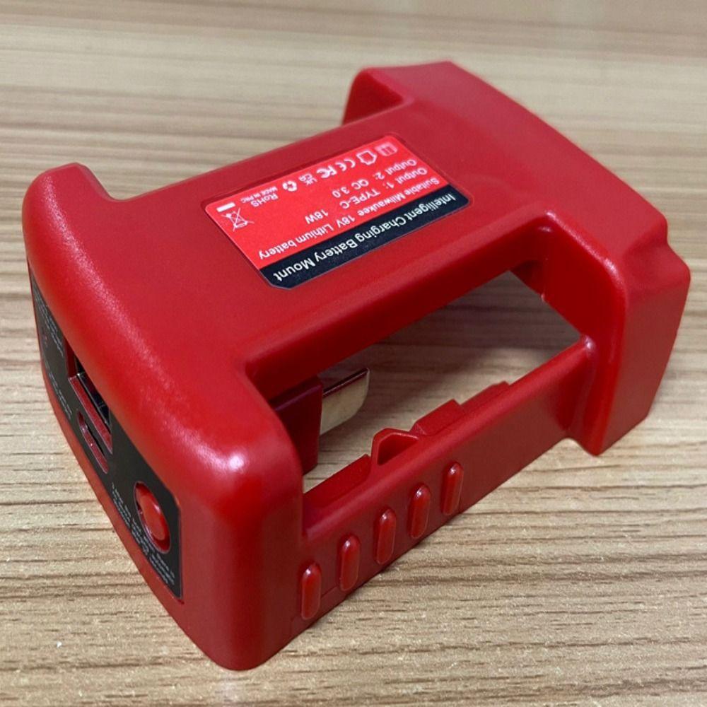 Fast Charging Battery Adapter with Type-C Portable USB Charger Battery Case Battery Holder for Milwaukee 18V Lithium Battery