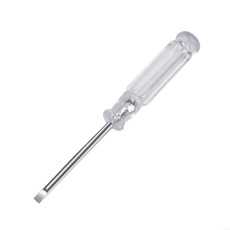 

Transparent Crystal Screwdriver 3.0mm Slotted Screwdriver with Plastic Handle & Carbon Steel Blade Manual Tool