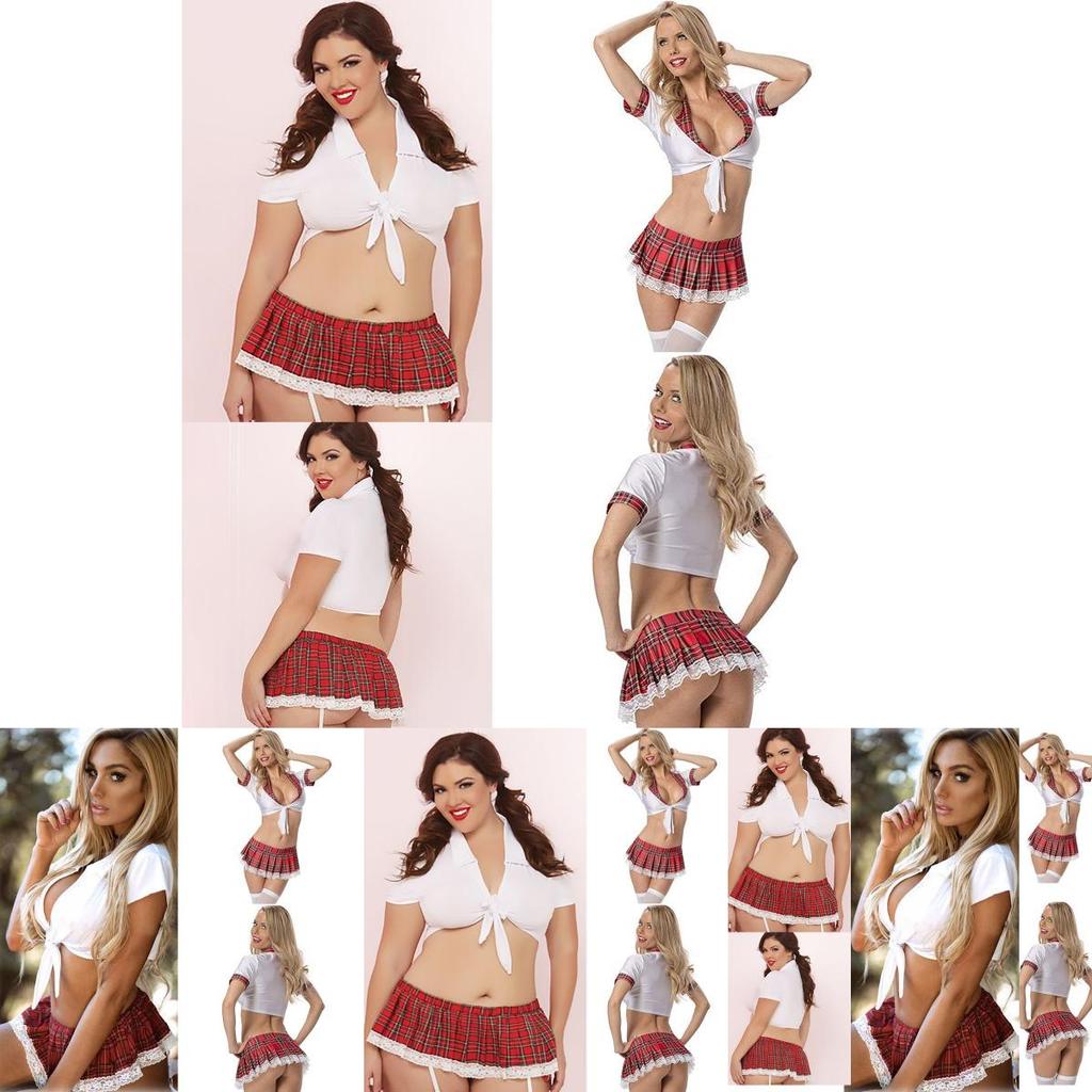 Women Lingerie Sexy Schoolgirl Student Uniform Cosplay Underwear Lace Dress