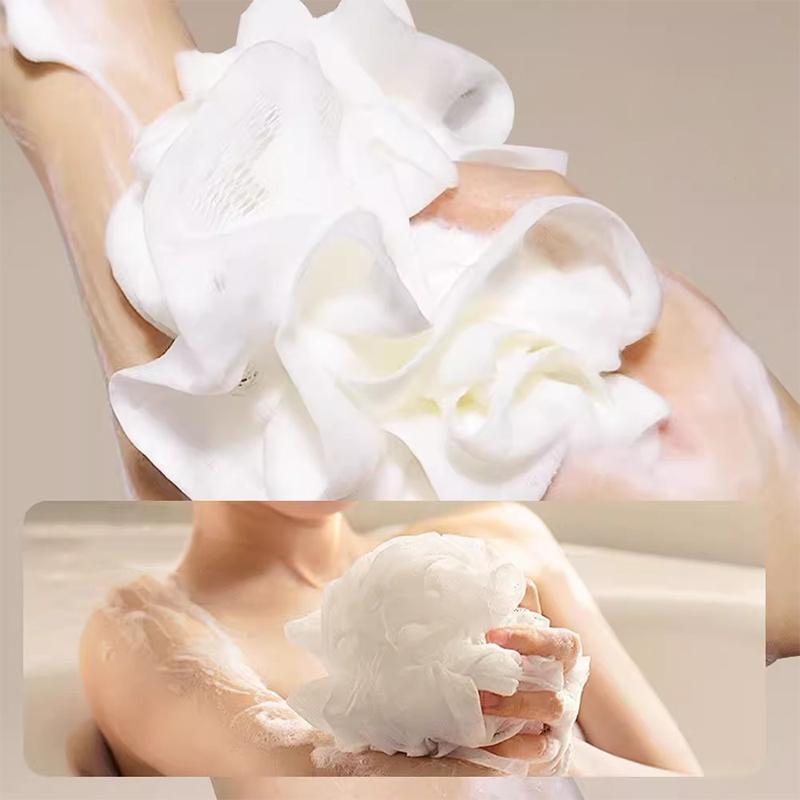 Soap Bath Balls Foam Rich Dense Elastic Drawstring Soft Comfortable Gentle Bath Balls Durable Hexagonal Elastic Mesh Bath Balls