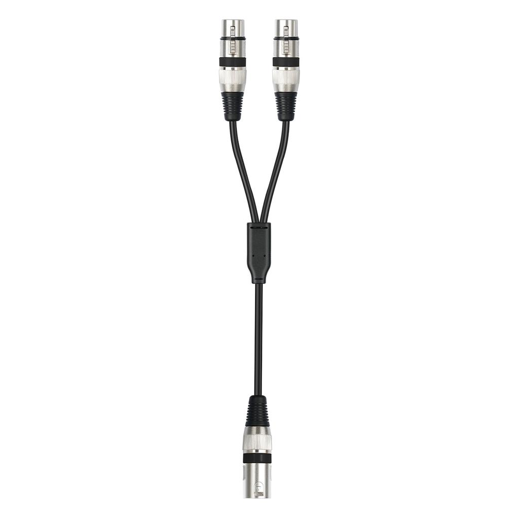 3Pin Male To Double Female Plug Y Splitters 50cm Adapters Cable Wire for Amplifiers R Headphones
