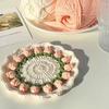 Cute Crochet Coasters Flower Potted Plant Hand-knitted Crochet Cup Mat Rose Flower Coaster for Home Decor Housewarming Gift