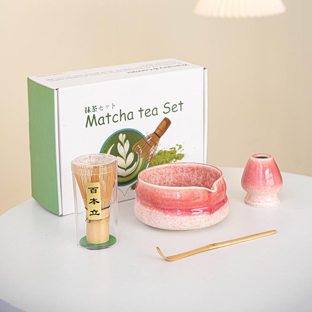 Matcha Spoon 4-piece Matcha Bowl Set Bamboo Ceramic Tea Set Accessories Ceramic Japanese Matcha Tea Set Tea-Making Tools