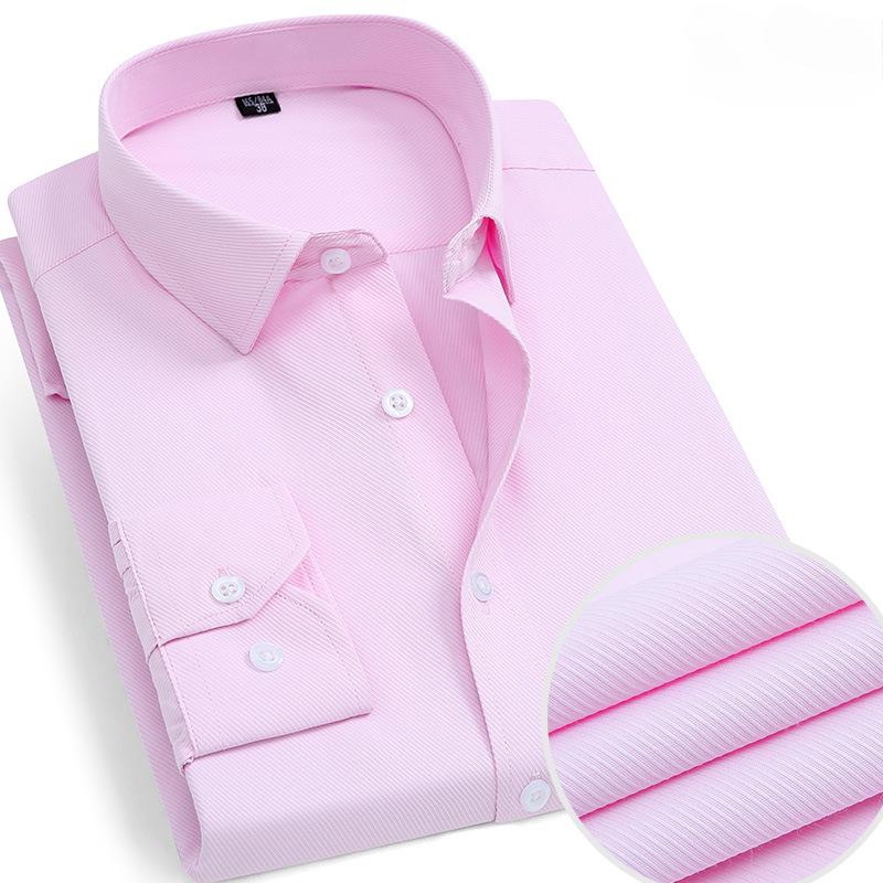 Белая рубашка мужская с длинными рукавами свободного покроя XL розовый