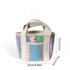 Large Capacity Straw Bag Stripe Tote Bag Practical Lunch Bag  for Home