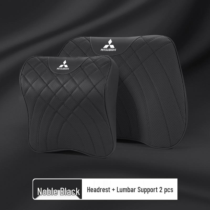 Kompatibel mit Mitsubishi-Kopfstützen, Nackenstützen und Leder-Lendenwirbelstützen für Outlander, Pajero, ASX, Eclipse Cross und Lancer EX.