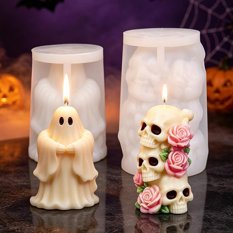 Xiaomi Halloween Ghost Rose Skull Devil Pumpkin Silicone Candle Mold DIY Aroma Soap Plaster Clay Craft Casting Home Party Decor
