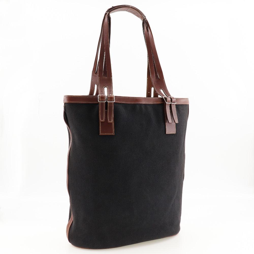 Celine Logo Tote Bag zwart/Bruin canvas Dames Gebruikt
