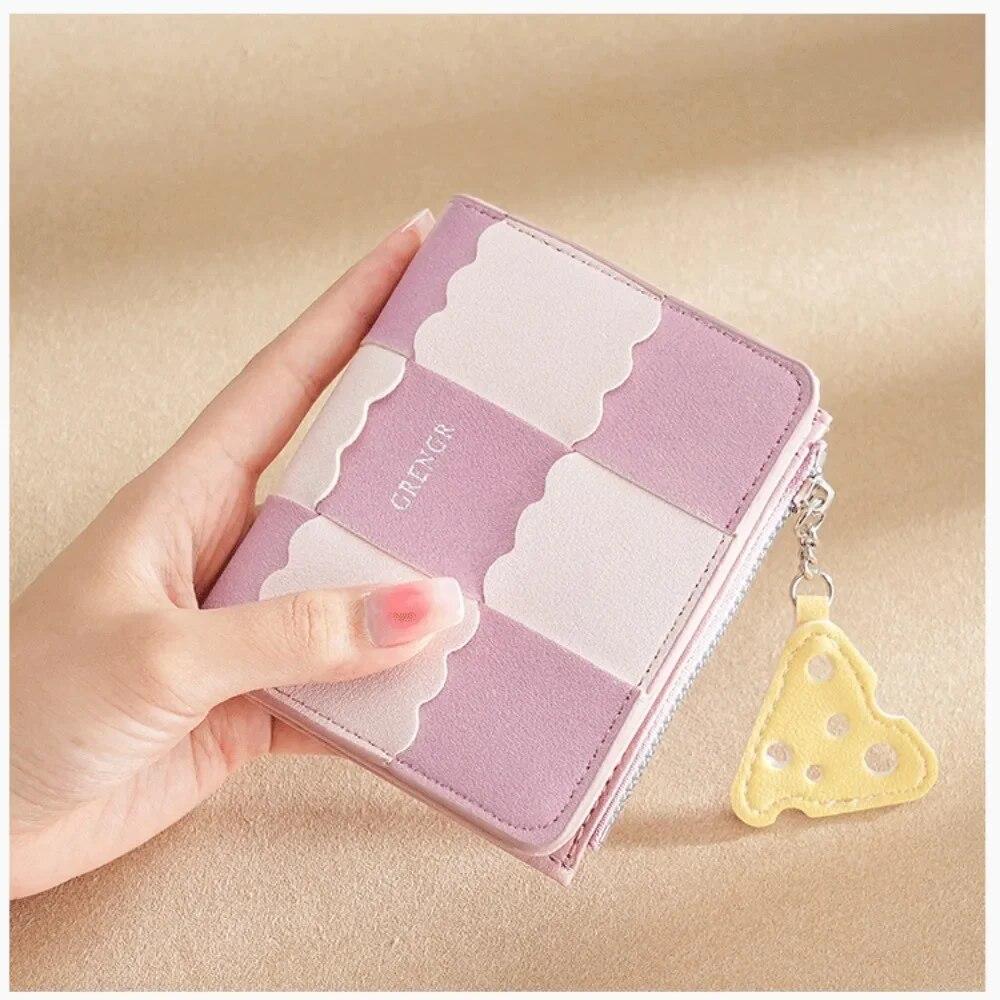 Women Wallets PU Leather Female Purse Mini Hasp Solid Multi-Cards Holder Coin Short Wallets Girls Slim Small Wallet Zipper Hasp