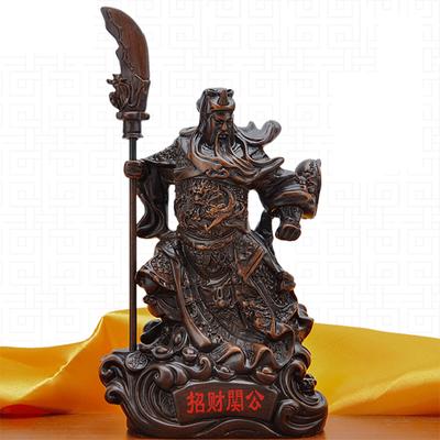 Chinese Guan Gong Statue, Resin Sculpture, Historical Mythological Figure, Home Room, Office Wealth Gathering Statue