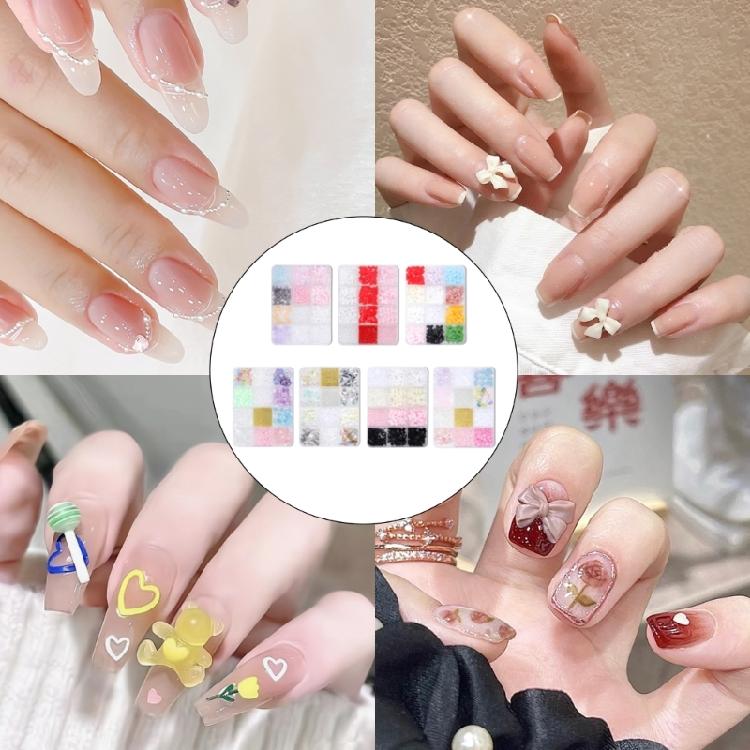 12 Grids 3D Bows Nails Art Charm Bowknot Nail Charms Nails Art Gems for Party