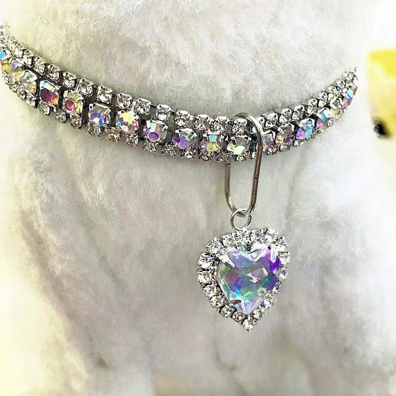 Cat Rhinestone Diamante Collar Necklace for Kitten Luxury Crystal Pets Decoration Necklaces Bling Pet Accessories for Cats Dogs