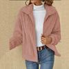 Women's Cozy Casual Fall and Winter Plush Cardigan Lapel Short Jacket