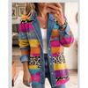 Damen Leopardenmuster Denimjacke Langarm Lockerer Schnitt Lässig Offene Vorderseite Hemdkragen Streetwear Mantel
