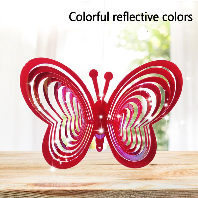 1ks Venkovní Zahrada Závěsná Dekor Přechod Barva Lapač větrné vrtule Šestihranný 3D tekoucí světelný efekt Součásti zvonkohry