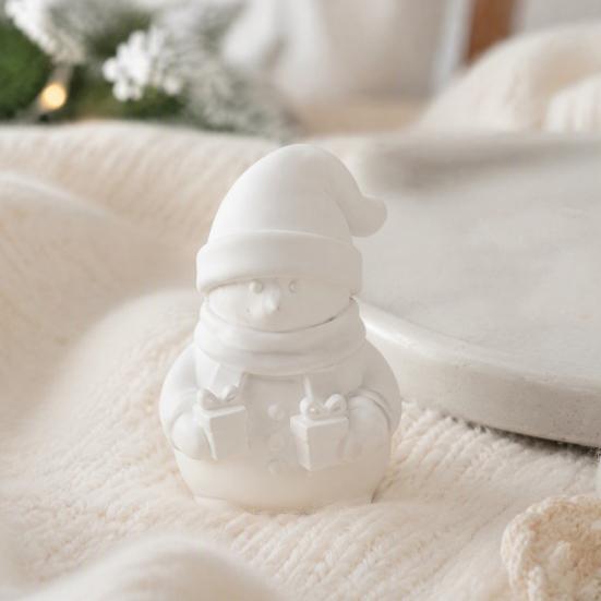 Christmas Snowman Ornaments 3D Printed Figurine Holding Gift Boxes, DIY Paintable Creative Parent Child Handmade Art Ornament, Cute Winter Desktop