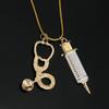 Rose  Medical Stethoscope Heart Pendant Necklace Medical Necklace Medical Student Doctors Nurse Gi