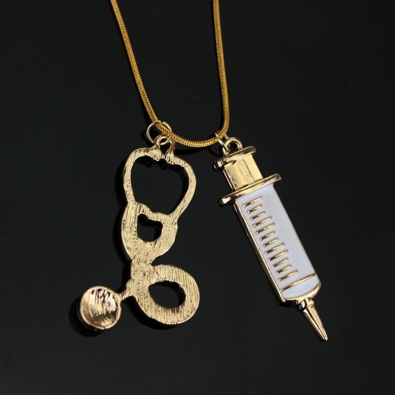 Rose Medical Stethoscope Heart Pendant Necklace Medical Necklace Medical Student Doctors Nurse Gi