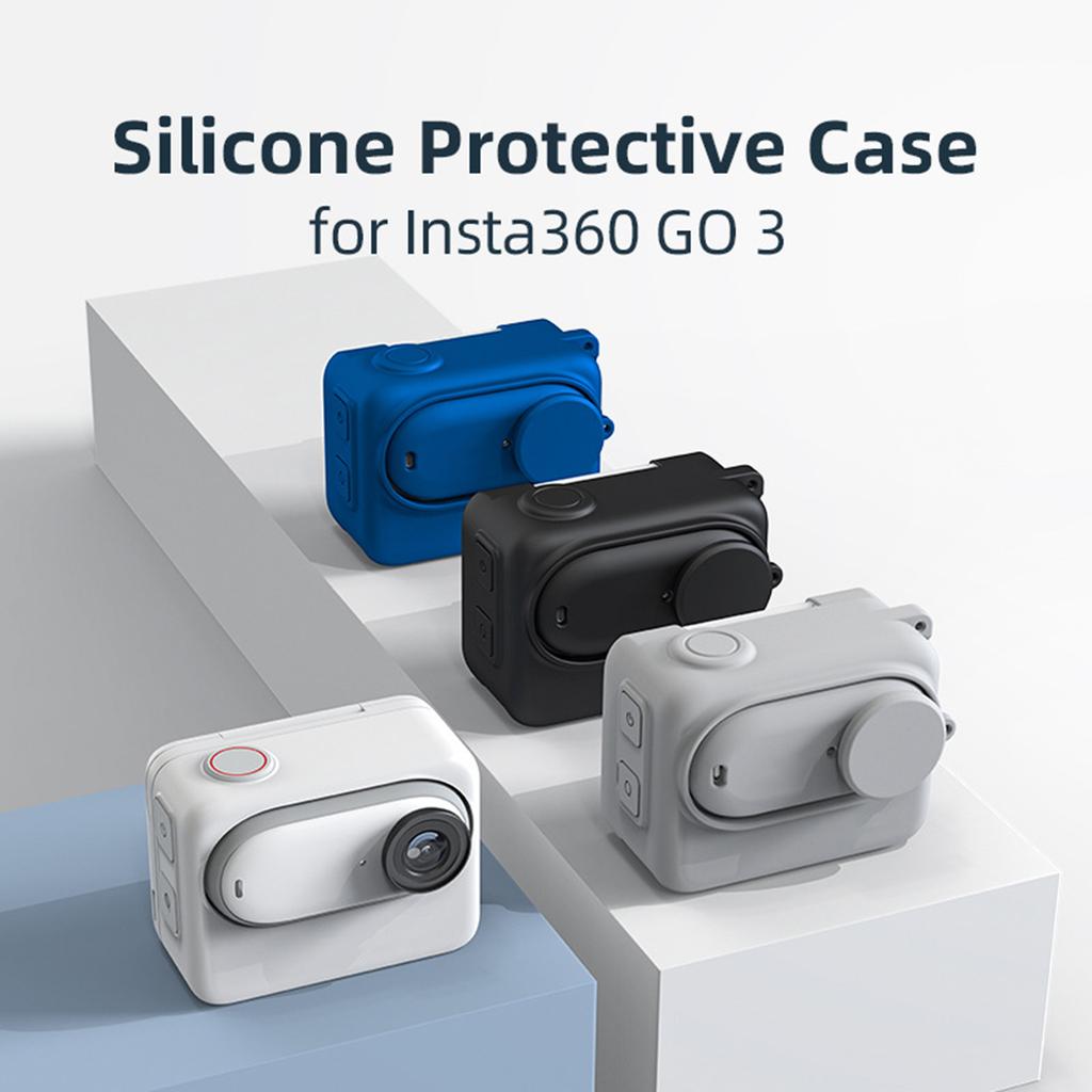 Husă din cauciuc pentru GO3 + husă de protecție pentru ecran + șnur pentru încheietură husă de protecție din silicon pentru camera de acțiune