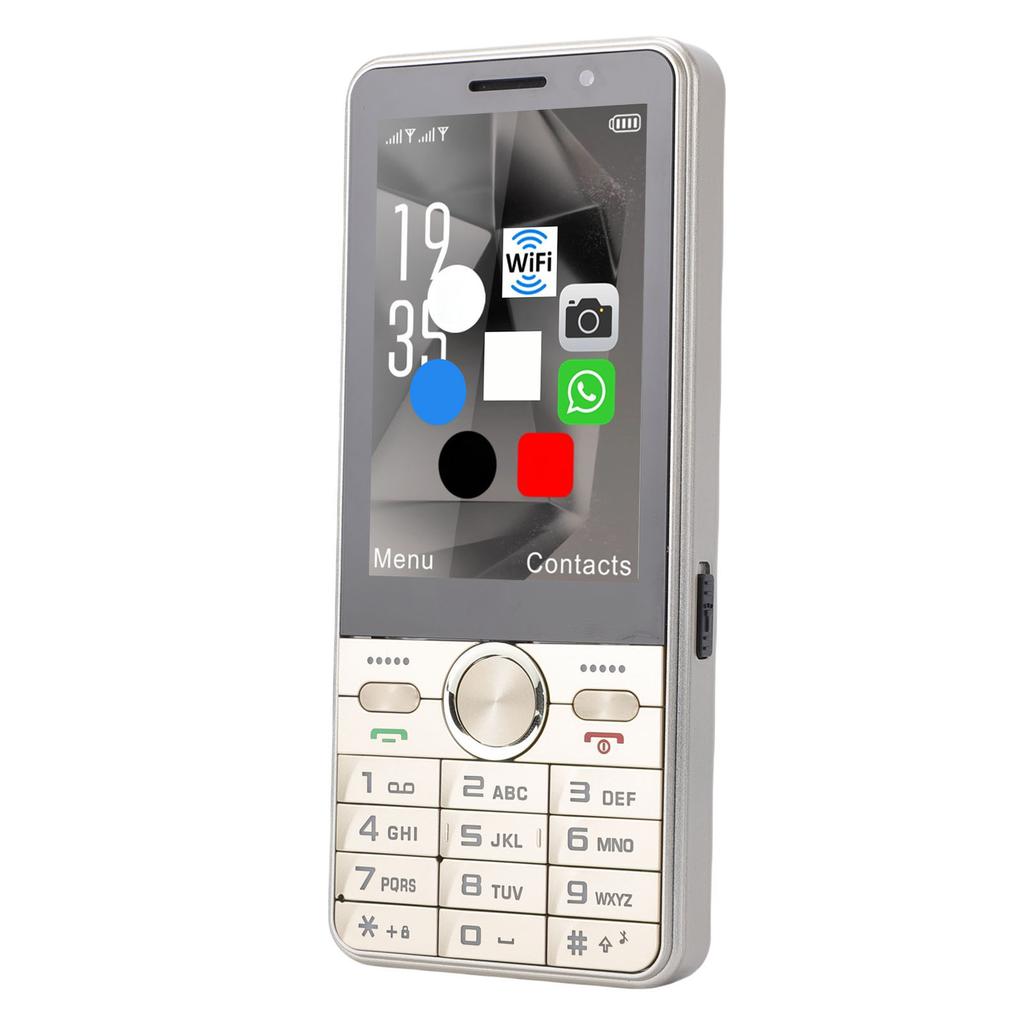4G Unlocked Phone Dual SIM Card Support 3.5 Inch Color Touch Screen Loud Sound Large Keys Mobile Phone Gold