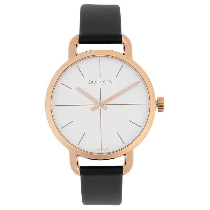 CALVIN KLEIN Even Series Watch Quartz Movement Leather Strap 36mm White Dial Women s Watch 30 Meters Waterproof Casual K7B236C6-36mm кварц