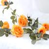 Silk Artificial Rose Vine Hanging Flowers for Wall, Rattan Fake Plants Leaves Garland, Wedding Home Garden Arch Decoration