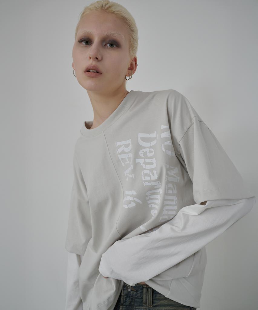 Dieomaidieo 989 Lettering Layered T-Shirt