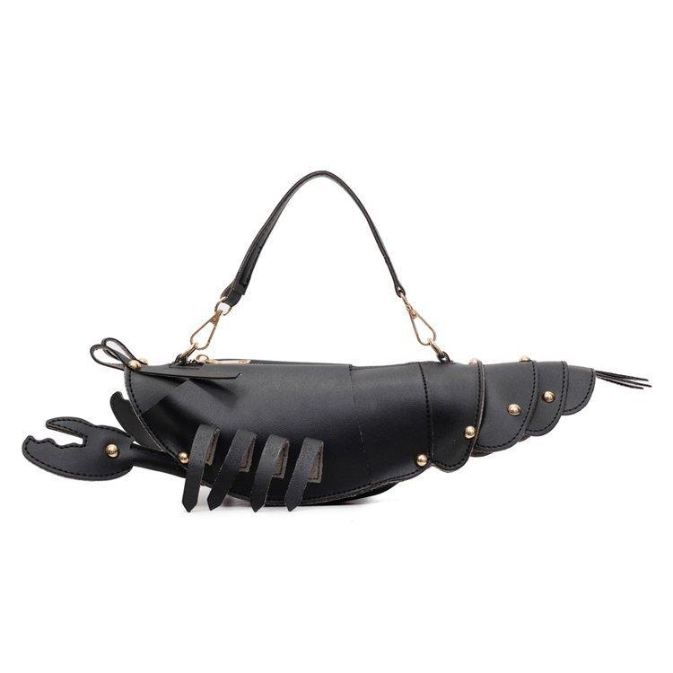 

Cute lobster handbag fashion rivet shoulder bag for women Korean version women s single shoulder crossbody bag One Size чёрный