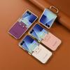 Custodia di Lusso Z Flip7 5G per Samsung Galaxy Z Flip 7 FE Pannello Posteriore in Pelle Corazzata Copertura ad Anello per Galaxy Z Flip 6 5 4 Funda Etui
