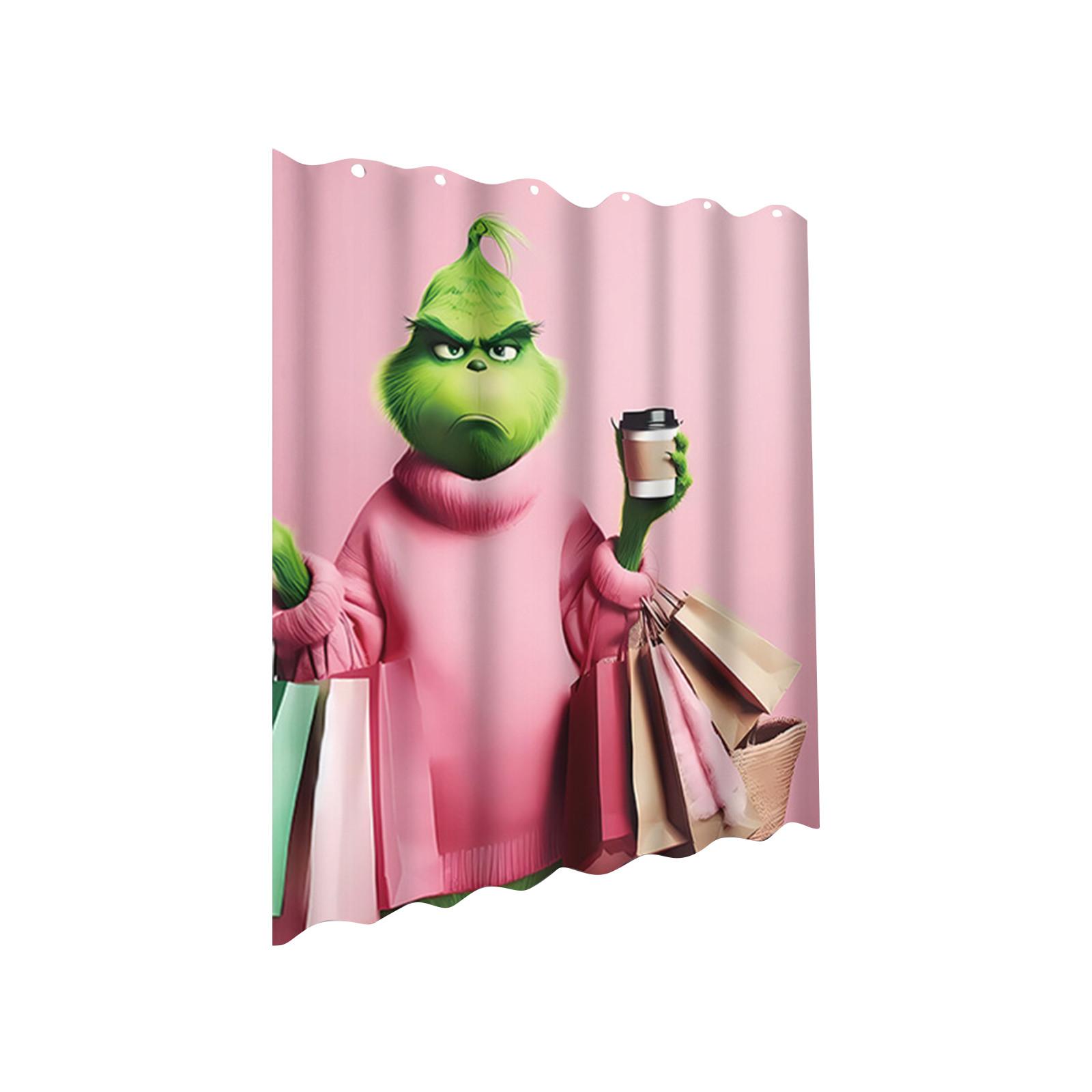 

Рождественские украшения Занавеска для душа: Рождественский водонепроницаемый декор для ванной комнаты с 12 крючками 72x72 дюйма One Size