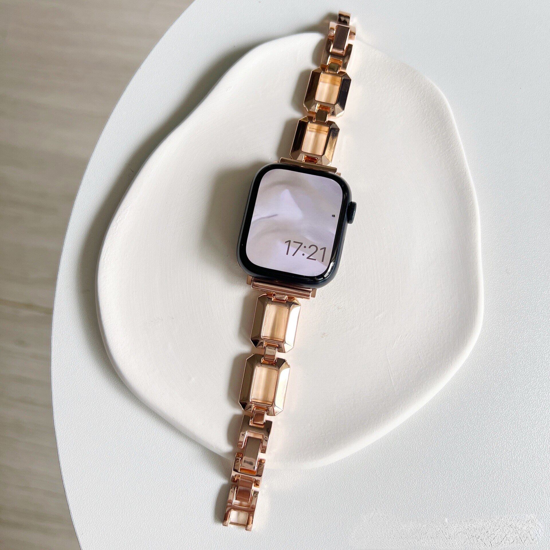 

Браслет для Apple Watch Series 10 9 8 7 42мм 46мм 41мм 45мм ultra 49мм Металлический браслет из нержавеющей стали для iWatch 10 9 8 7 6 5 se 40мм 44мм 42/38мм for iwatch 10 46mm розового золота