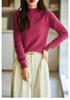Women's Slimming Wool Sweater - Half High Neck, Long Sleeve, Loose Velvet Pullover, Versatile Knitwear for Autumn/Winter.