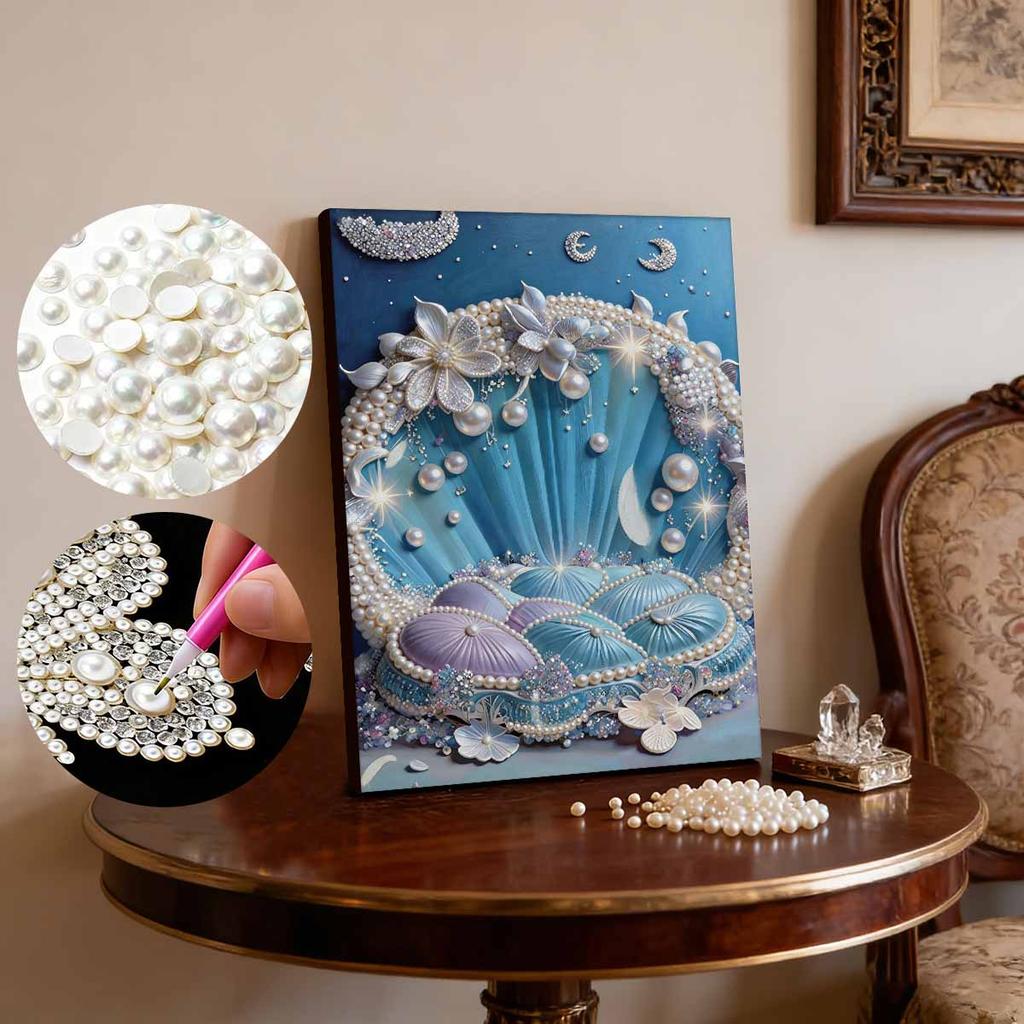 Pearl DIY Shell Bed Art Kits 15.7x19.6inch Gem Art Pearl Painting Kits Without Frame for Adults Gift Idea Home Wall Decor