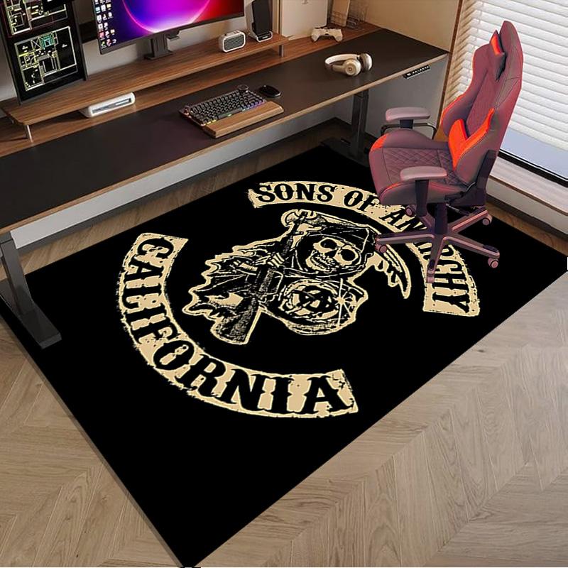 Anarchy Motorcycle Club Carpet, Chair Rug,Rug for Office Bedroom living rooms, Doormat decor Fan Gift Christmas Gift