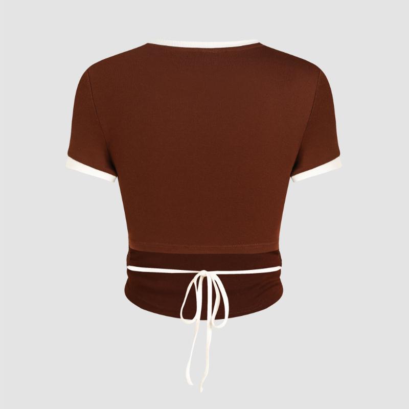 Summer Y2K Women's Sexy Letter Printed Umbilical Strap Top T-shirt