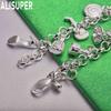 925 Sterling Silver Fashion Element Pendant Side Chain Beautiful Bracelet Gift Jewelry