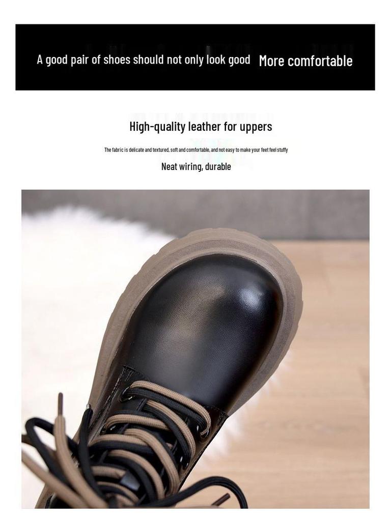 Petite Women's Fleece-Lined British-Style Martin Snow Boots for Autumn/Winter