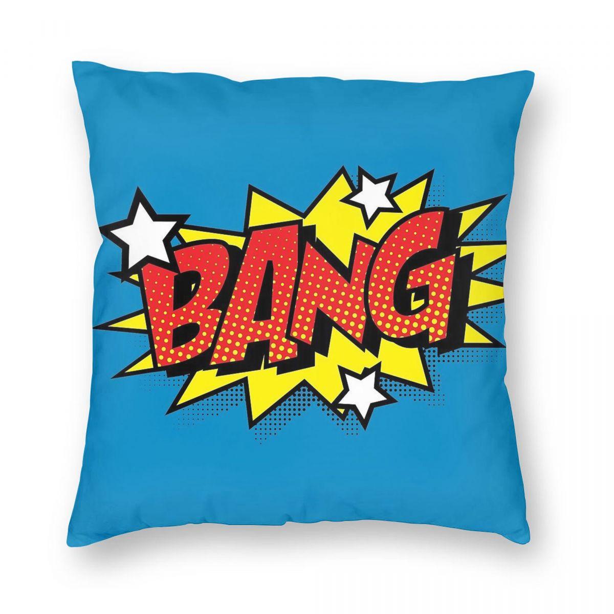 

Bang Comic Sound Effects Pillowcase Polyester Linen Velvet Creative Zip Decorative Pillow Case Car Cushion Cover 18 30x30cm