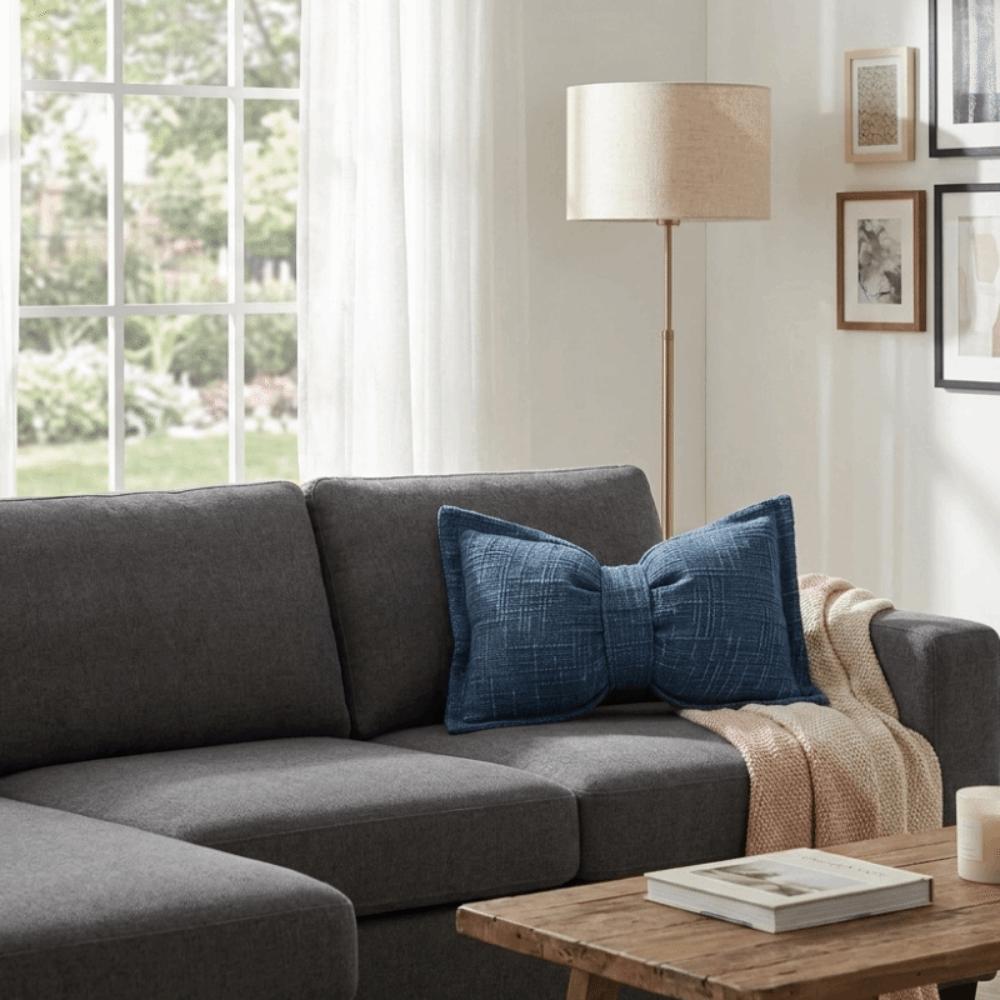Bow Pressed Edge Pillow Cases Decorative Throw Pillow Covers Cushion Covers Home Decor