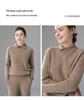 Women's Doll Collar Cashmere Sweater - 2025 Winter Collection: Solid Color, Base Layer, Gentle Style, Loose Fit, Slimming, Warm