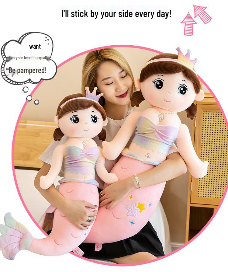 Mermaid Plush Doll Pillow - Aquarium Souvenir & Holiday Gift for Girls
