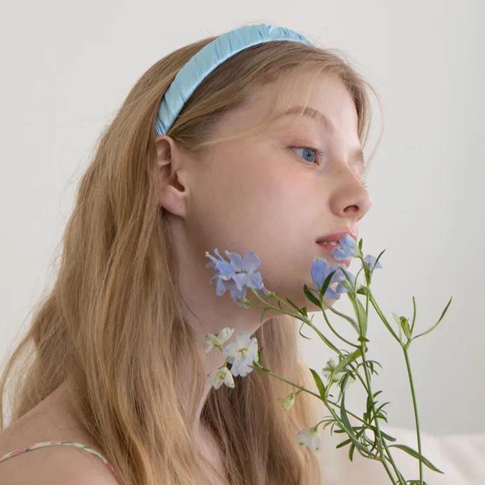 shirring satin hairband (6colors)