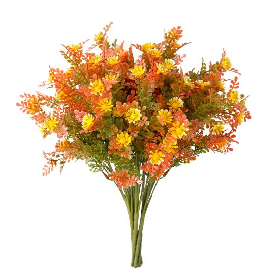 1/6Pcs Fall Artificial Flower Realistic Fake Plastic Flower Home Office Wedding Party Table Centerpiece Indoor Outdoor Faux Bloom Decoration