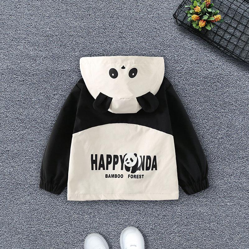 

Куртка с капюшоном для мальчиков и девочек на весну/осень 2025 - Милый принт с буквами, длинный рукав для детей 90 cm