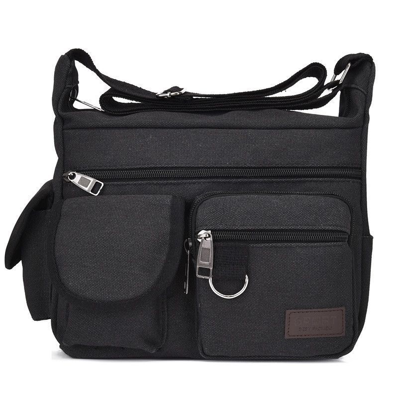 Men Canvas Shoulder Bag With Casual Design For Travel And Commute