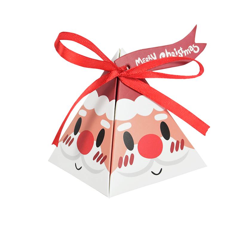 

50 шт. Рождественская подарочная коробка для конфет с биркой, лентами, коробки для упаковки печенья, закусок, шоколада, пакеты, Рождество, Новый год, вечеринка, Навидад, Ноэль Santa Claus-50pcs
